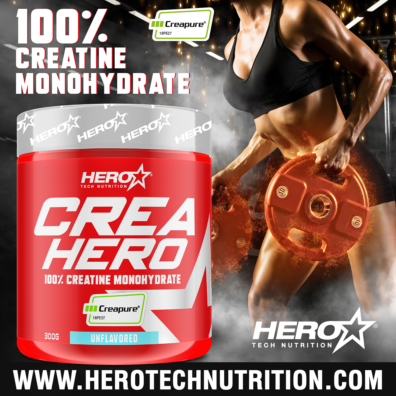 CREAHERO CREATINE HERO TECH NUTRITION HEROTECHNUTRITION